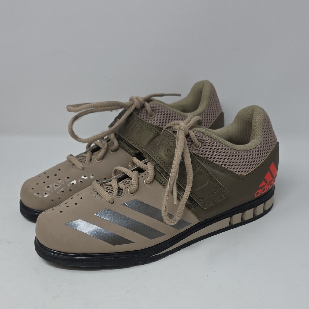 Adidas Power Liftting| Squat Dead  Gym Training Khaki/Red Men's Size 6.5